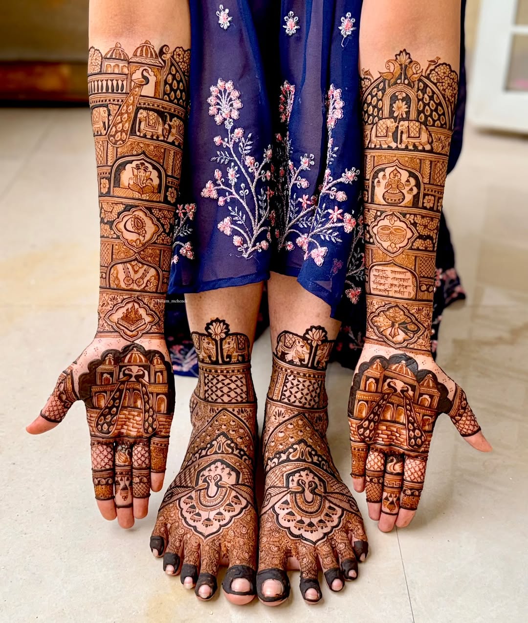 545266664_18176627548340222_3228504072723067492_n Bridal Mehendi Package 2 (Upto Elbow on Hand and Upto Ankle on Leg) - Image 1